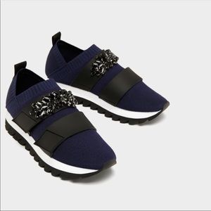 Zara Beaded Stretch Sneaker